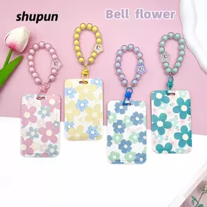 Vỏ thẻ SHUPUN, Dây đeo cổ Dây đeo tay bảo vệ thẻ hoa ngọt ngào, Dây dài dễ thương có dây buộc Trường học Văn phòng phẩm Hộp đựng thẻ ID / Xe buýt / Thẻ ngân hàng