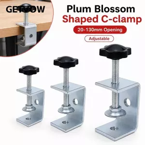 Kẹp C GETVOW, Kẹp vuông xoay tay mở 20-130mm, Chuyên nghiệp chắc chắn có thể điều chỉnh hình hoa mận cố định Kẹp phần cứng