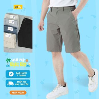 Quần sooc nam súp sườn YODY ống đứng trẻ trung vải kaki dáng lửng ngang gối QSM5019