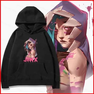 Arcane Liên Minh Huyền Thoại 2 JINX Anh Hùng LOL Áo Khoác Anime Áo Unisex Dài Tay Top