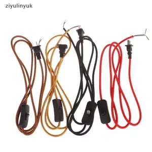 Ziyulinyuk 220V AC Dây Nguồn Có Cắm Công Tắc Vải Bao Mềm Dây Cáp 1,8 Mét Dây Nối Dài Cho Đèn Bàn VN