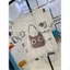 Milyfashion See-Through Gạc Áo thun ngắn tay in hình mèo giản dị mỏng hơn Nhìn ngắn hàng đầu mùa hè Phong cách mới DGYI