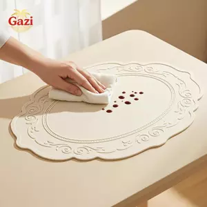 Thảm lót bàn bằng silicon chịu nhiệt chống trượt có thể giặt được Thảm trải bàn hoa cổ điển để sử dụng bàn ăn văn phòng [VN]