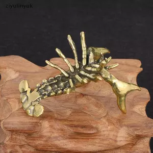 Ziyulinyuk Đồng Nguyên Crayfish Trang Trí Vintage Động Vật Bút Để Bàn Trang Trí Thủ Công Bộ Sưu Tập Tôm Hùm Các Bức Tượng Trà Thú Cưng VN