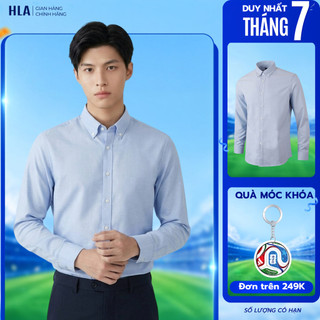 [New_Hỏa Tốc] Áo Sơ Mi Nam Dài Tay Màu Xanh Dương Nhạt Cao Cấp HLA Light Blue Long-sleeved Shirt