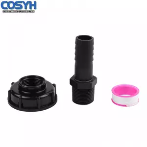 <cosyh>Adapter S60x6 Hose Barb Water Tank Watering Equipment Black Outlet Adapters