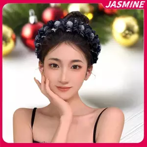 JASMINE Hàn Quốc Kim Cương Giả Nơ Tóc Vòng Tính Khí Ngọt Rộng Viền Thời Trang Đa Năng Phụ Kiện Tóc Cho Bé Gái Quà Tặng JASMINE