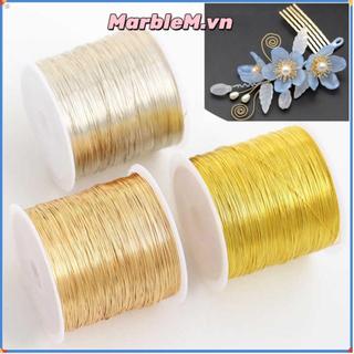 MARBLEM 100m / cuộn Dây đồng hợp kim bảo quản màu, Dây đồng thau tự làm 0,3mm 0,4mm, Đồ thủ công thủ công Mạ vàng Retro Kẹp tóc thủ công Dây đồng thau làm đồ trang sức