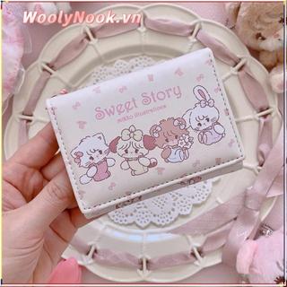 Ví đựng tiền xu WOOLYNOOK, Ví ngắn Mikko bằng da PU, Túi đựng tiền hoạt hình dễ thương dành cho nữ Cô gái