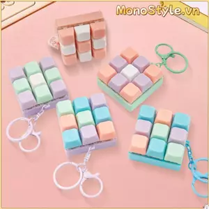 MONOSTYLE 9 Bàn Phím Chìa Khóa Đồ Chơi, Nút DIY Keycap Fidget Giải Nén Bàn Phím Trò Chơi Móc Khóa, Quà Tặng Chống Căng Thẳng Ngón Tay Giảm Căng Thẳng Túi Sáng Tạo Mặt Dây Chuyền Bé Trai Bé Gái