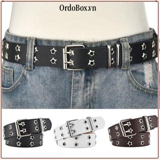 Đai da ORDOBOX Gothic phong cách Rock Hip Hop Punk, khóa chốt đôi