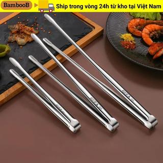 BAMBOOB 2 chiếc Kẹp bánh mì, Dụng cụ nấu ăn Kẹp nướng bằng thép không gỉ 304, Đồ dùng cắm trại Đa chức năng Kẹp thực phẩm kéo dài bằng bạc Tiện ích nhà bếp