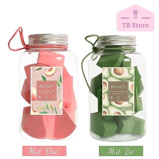 [1 cái] Mút trang điểm Bơ Đào góc cạnh trang điểm tách lẻ 1 cái