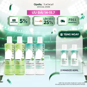 Bộ 2 Chai DDVS Phụ Nữ Lactacyd Cool Sensation 250ml + 2 Chai Lactacyd Odor Fresh 250ml