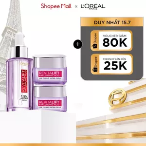 Bộ Serum 30ml và 2 kem dưỡng siêu cấp ẩm và giảm nếp nhăn 15ml x2 L'Oreal Paris Revitalift HA 1.5%