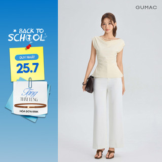 Quần Tây Nữ GUMAC Form Ống Rộng Chất Cotton Silk Mềm Mịn Cao Cấp QG06022