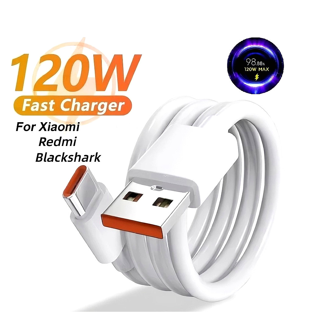 Cáp Sạc Nhanh USB to Type C 120W – Dây Sạc Siêu Nhanh 6A, Sạc Nhanh PD/QC Xiaomi, Cho Tablet, Laptop，