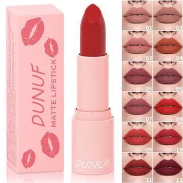 son bóng black rouge black rouge DUUNUF 12 Màu Matte Lipstick Không Dễ Tháo Trang Điểm Dưỡng Ẩm Nhung Matte Lip Glaze Lip Brown Lip Glaze Trang Điểm Xuyên Biên Giới