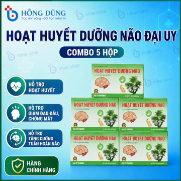 Combo 5 hộp Hoạt huyết dưỡng não, mỗi hộp 100 viên - hỗ trợ tăng cường tuần hoàn não, bổ não từ thảo dược