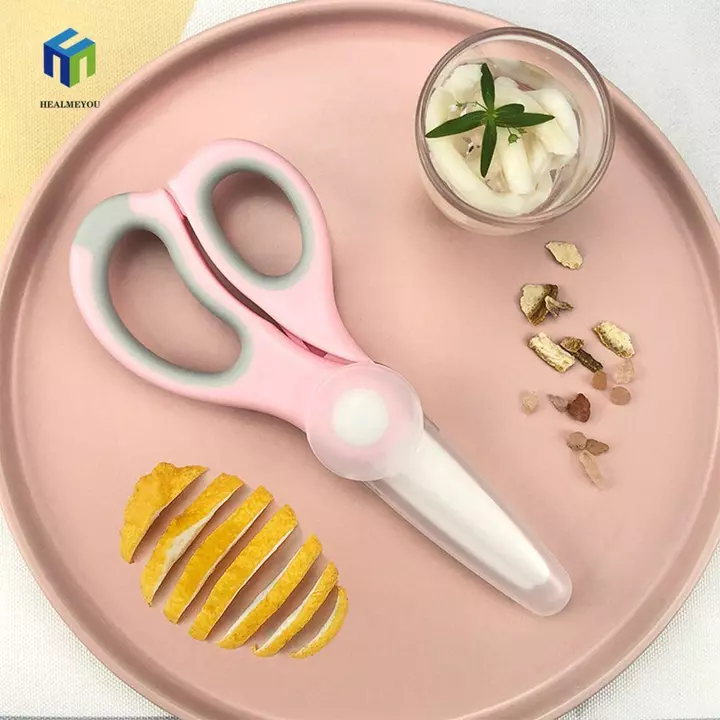 HEALMEYOU Kéo Thức Ăn Cho Bé Đồ Dùng Cho Bé Ngoài Trời Bộ Đồ Ăn Cho Bé Cắt Hộp Bảo Quản Hỗ Trợ Cho Trẻ Sơ Sinh