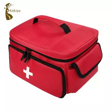 Bộ sơ cứu Túi tổ chức Dược phẩm gia đình Hộp thuốc Túi khẩn cấp có dây kéo đôi và vòng lặp cho gia đình, ô tô và văn phòng