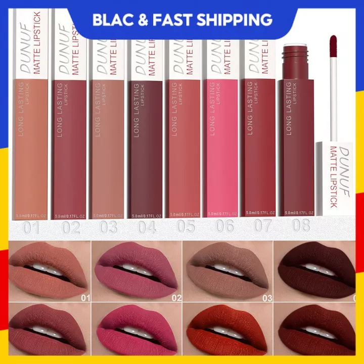 Son bóng DUNUF Velvet Lip Glaze không dính, son lì làm trắng da, son lì mềm mịn như nhung, son dưỡng môi làm trắng da, son bóng không dính thông thường blackpink11