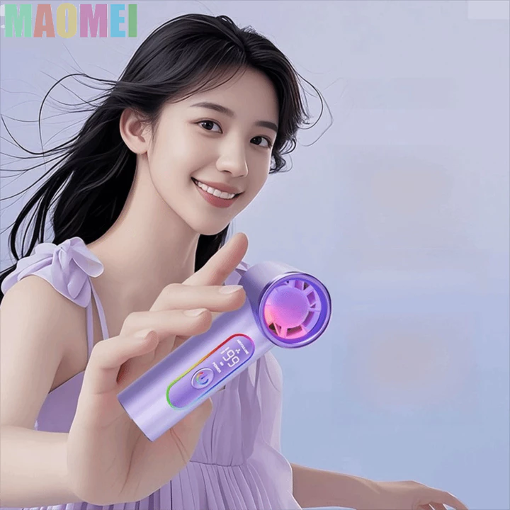 MAOMEI Quạt sạc USB MAOMEI, Quạt cầm tay Mini luồng không khí mạnh, Quạt cầm tay Mini cầm tay lâu trôi sử dụng cánh quạt Turbo Thiết kế nhỏ gọn Quạt làm mát băng làm mát cá nhân hàng ngày
