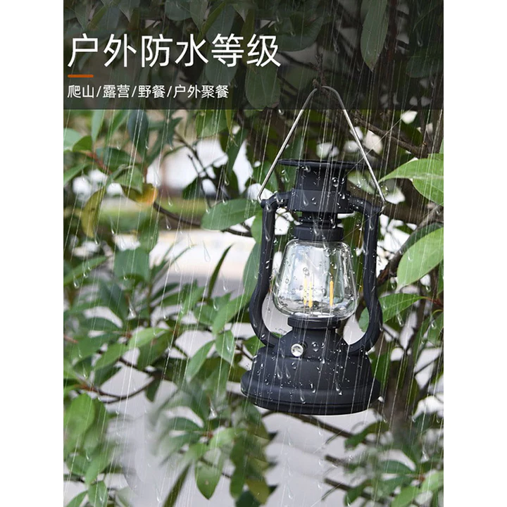Ngoài Trời Năng Lượng Mặt Trời Quay Tay Máy Phát Điện Ngựa Đèn Lồng Cắm Trại Lều Cắm Trại Bầu Không Khí Retro Cắm Trại Sạc Tuổi Thọ Pin Dài – 4