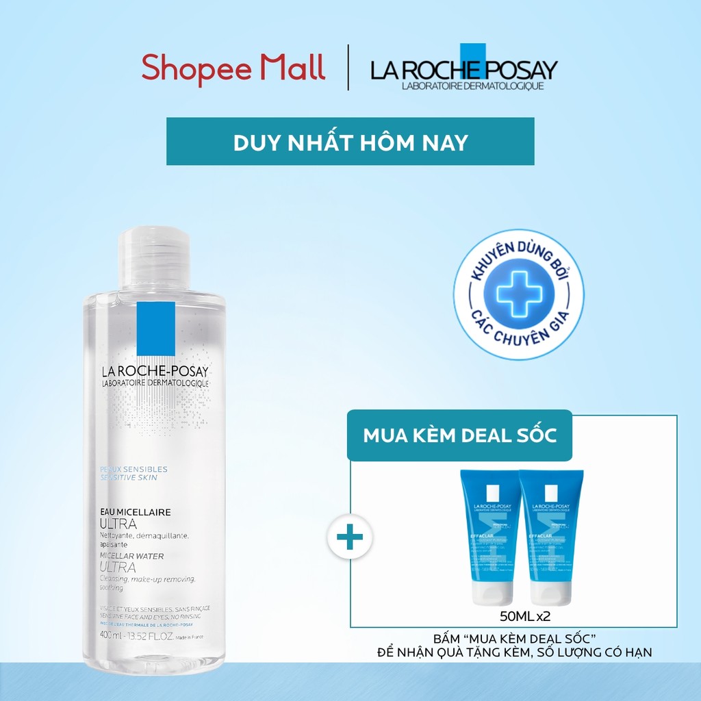 Nước tẩy trang làm sạch sâu cho da nhạy cảm La Roche-Posay Micellar Water Sensitive Skin 400ml