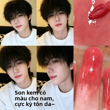 Son bóng gương nam, Sơn mài môi màu cho vẻ ngoài khỏa thân, Bóng dưỡng ẩm tự nhiên, Ứng dụng mịn màng không dính, Hiệu ứng tăng cường nhạt / nhẹ Màu môi son bóng dưỡng ẩm môi son bóng không màu