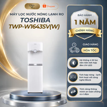 Máy lọc nước Toshiba RO nóng lạnh TWP-W1643SV(W) l Hệ thống 4 lõi lọc cao cấp l Chống rò rỉ điện - Bảo hành 12 tháng