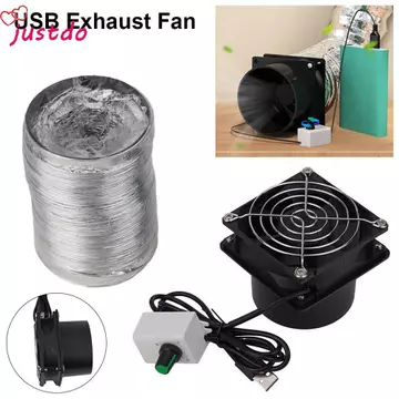 JUSTODO 1 Chiếc Quạt Hút USB, Ống Thông Gió Thông Gió Mini Hút Hút Hút Bụi Đơn Giản, Có Ống Có Thể Điều Chỉnh Tốc Độ Cửa Sổ Máy Hút Phòng Tắm Nhà Bếp Công Nghiệp