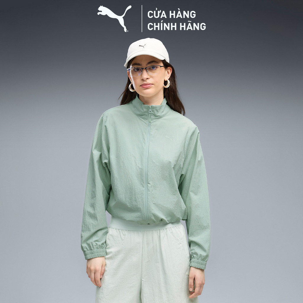 Áo Khoác Thể Thao PUMA Nữ PUMATECH SENSE Woven Jacket Créme De Mint Màu Xanh Lá