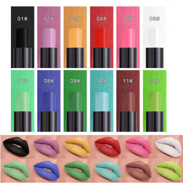 🔥Phụ kiện trang điểm cosplay Lâu Dài Son môi ma cà rồng Cos Spoof Color Blue Lipstick Matte White Vampire Black Student Halloween Peach Pink Lipstick