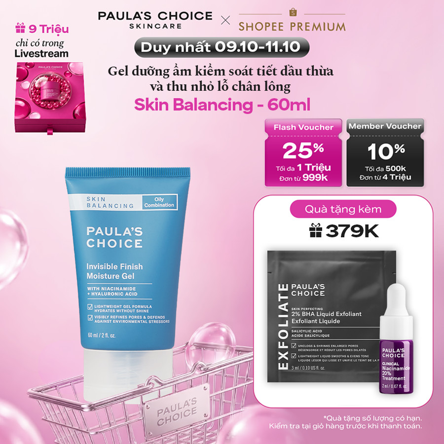 Kem dưỡng ẩm dạng gel kiểm soát dầu thừa Paula's Choice Skin Balancing Invisible Finish Moisture Gel 60ml 3400