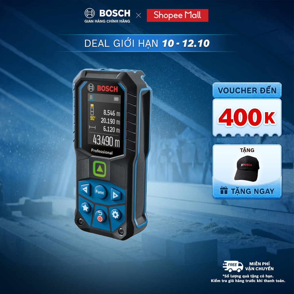 Máy đo khoảng cách Bosch laser xanh GLM 50-23 G
