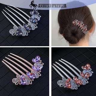 Onetimingfine Kẹp Tóc Hoa Pha Lê Phong Cách Hàn Quốc Ngọc Trai Kim Cương Giả Lược Sáng Bóng Cho Nữ Phụ Kiện Tóc VN