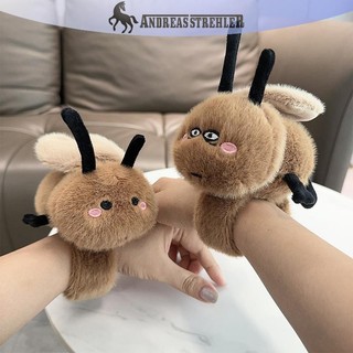 Onetimingfine Hoạt Hình Co Giãn Cánh Gián Clap Vòng Tròn Đồ Chơi Slap Snap Quấn Dây Đeo Tay Vòng Tay Lông Tơ Nhồi Bông Sang Trọng Búp Bê Vòng Tay Quà Tặng VN