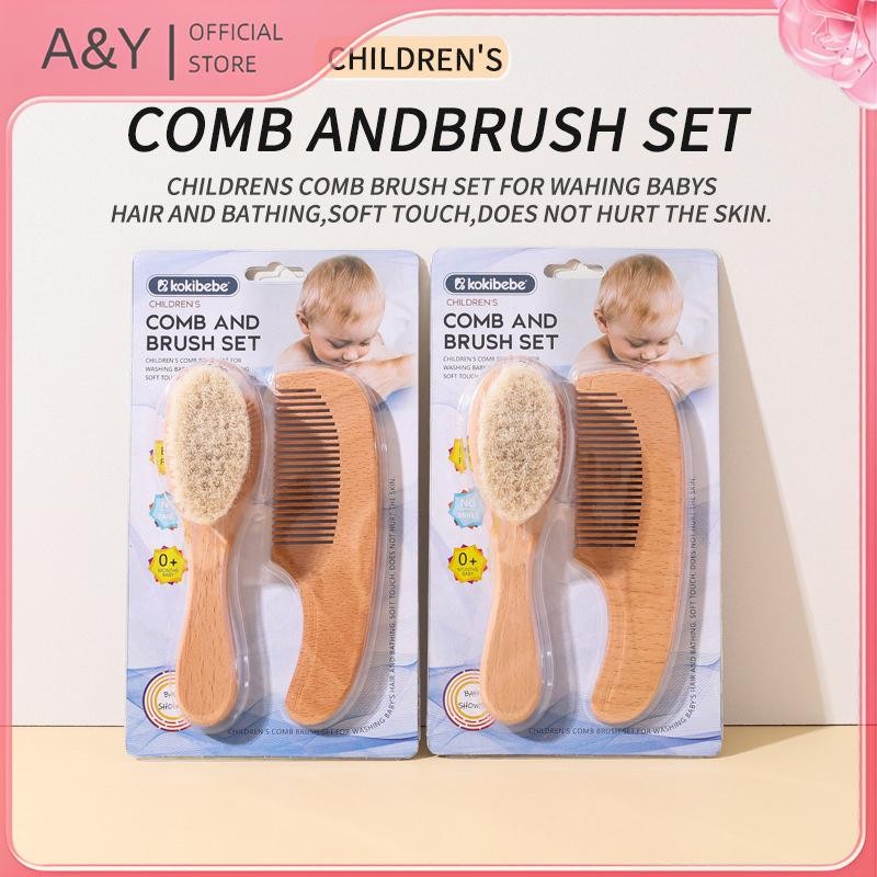 A & Y 2 Chiếc Chăm Sóc Cho Bé Tóc Len Bàn Chải Gỗ Sồi Lược Massage Sơ Sinh Cho Bé Bộ Quà Tặng Tắm Tự Nhiên Bàn Chải Cho Bé.