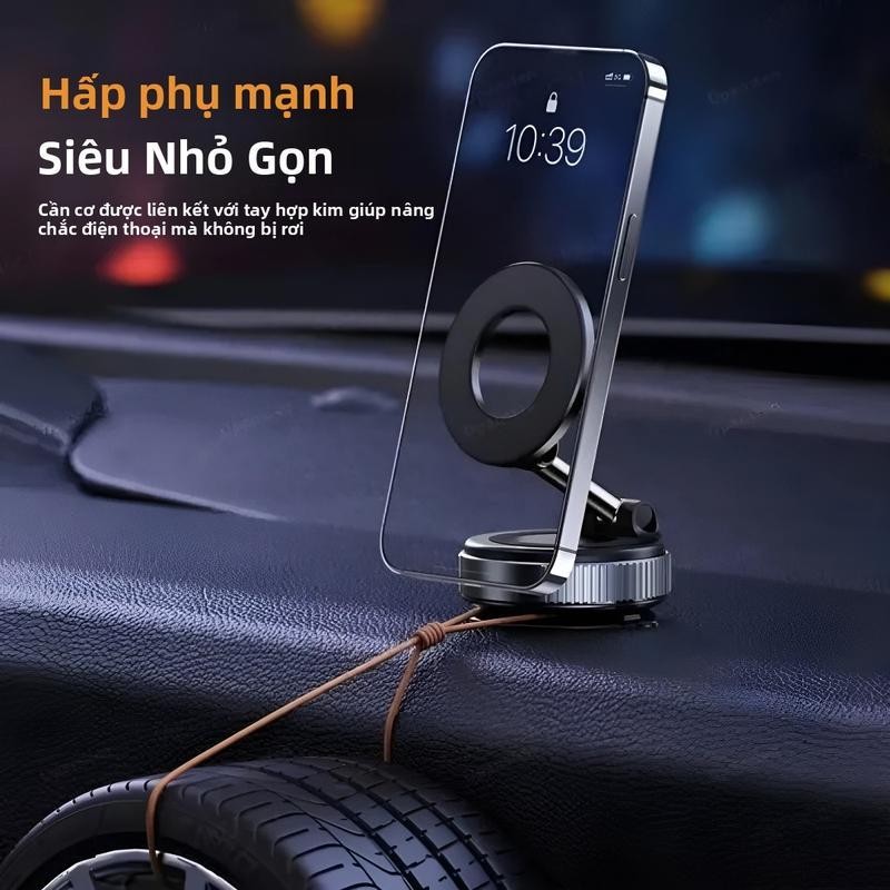 Giá đỡ điện thoại trên ô tô K007 nam châm từ tính hít chân không gắn kính, taplo siêu chắc chắn