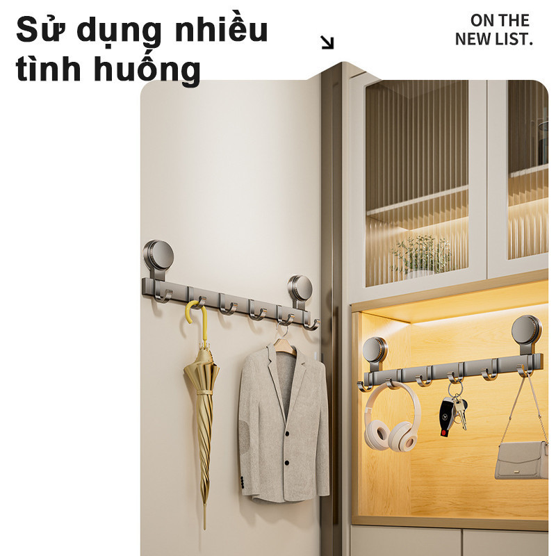 Móc treo quần áo hút chân không đa năng，Móc Không Rỉ Phía Sau Cửa，Móc Cốc Hút，Chất Liệu Nhôm Chống Gỉ