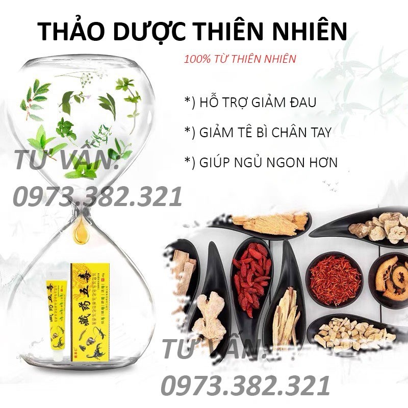 Đốt Sống Lưng Cổ Vai Gáy-Cao Xoa Bóp Ngũ Độc Tây Tạng Hỗ Trợ Giảm Đau Nhức Xương Khớp
