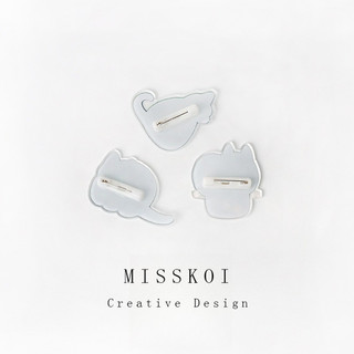 MISMEMO Hoạt Hình Dễ Thương Sáng Tạo Mèo Đen Thoáng Mát Thổ Cẩm Acrylic Pin Mặt Dây Chuyền