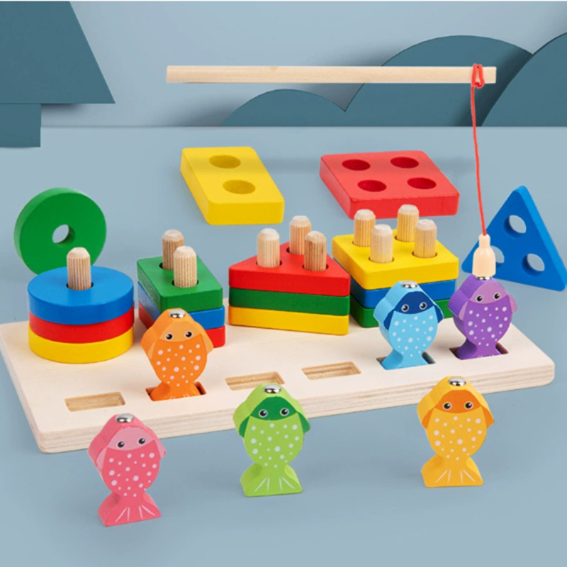 Đồ Chơi Montessori Trẻ Em 3in1,câu Cá Từ Tính Cho Trẻ Mới Biết đi,Nhiều Màu để Lựa Chọn,Phát Triển Vận Động Tinh