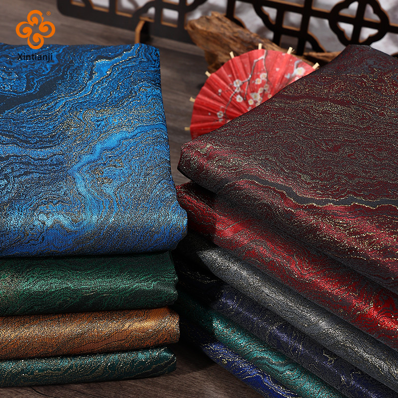 Retro Kim Loại Galaxy Satin Thổ Cẩm Vải Jacquard Cho Hanfu Mamian Váy Truyền Thống Trung Quốc Quần Áo DIY May