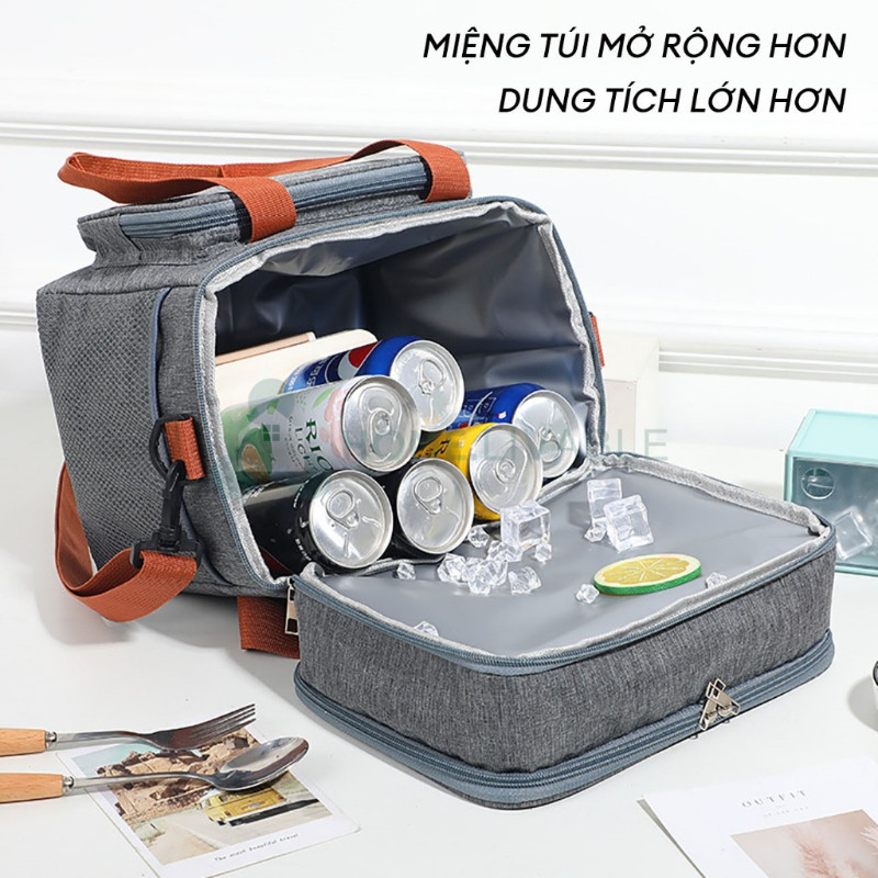 Túi đựng hộp cơm trưa giữ nhiệt, dung tích lớn, Túi giữ nhiệt Dày và cao hơn, chống thấm nước, tiện dụng đi du lịch