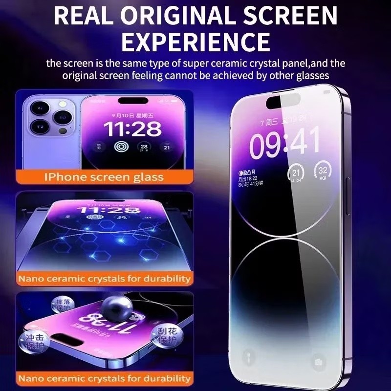 Vỏ bảo vệ điện thoại và chống bụi HD sang trọng Thích hợp cho iPhone 17 16 15 14 13 12 11 Pro Max Air 16E Plus XR XS Max Phim bảo vệ toàn màn hình