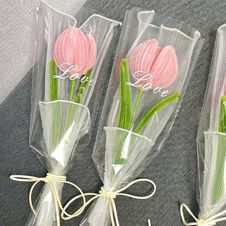 [HỎA TỐC HCM] Túi bóng kính đựng 1 bông in chữ LOVE gói hoa trong suốt cực xinh ANGIHOME