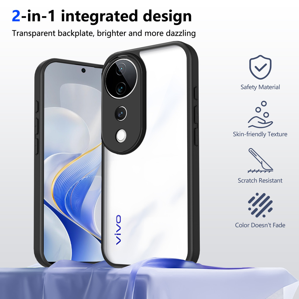 Ốp lưng Vivo V40 Pro 5G Vỏ trong suốt mờ thời trang cho Vivo V40 5G Vỏ điện thoại
