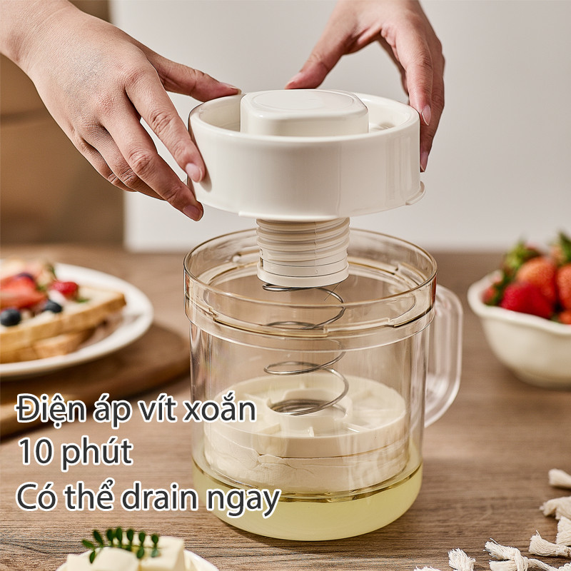 Bộ lọc sữa chua hy lạp, tích hợp chế độ lọc mịn trong 10 phút, dung tích lớn, tháo rời dễ vệ sinh, tặng kèm túi lọc